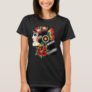 Lady Head American Traditional Tattoo Old School T-Shirt