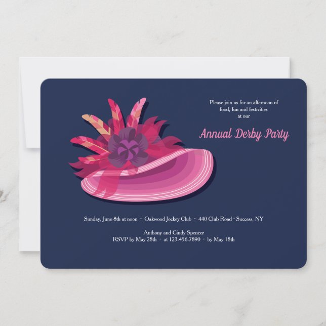 Lady Hut 2 Derby-Party Einladung (Vorderseite)