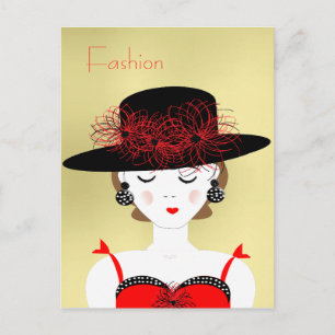 Lady Illustration Postkarte