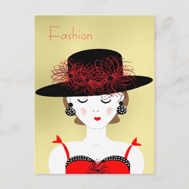 Lady Illustration Postkarte (Vorderseite)