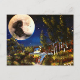 Lady im Mond Postkarte