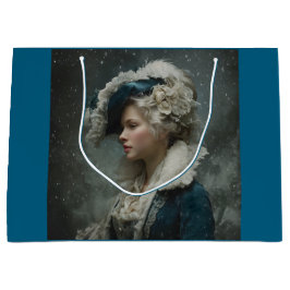 Lady im Winter Große Geschenktüte