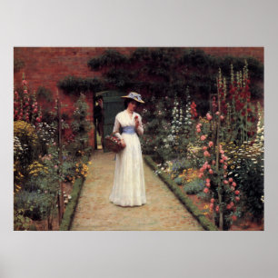 Lady in a Garden - Edmund Blair Leighton Poster