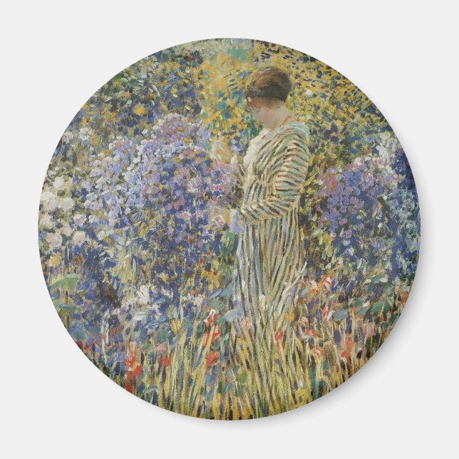 Lady in a Garden von Frederick Frieseke, Fine Art Magnet (Vorne)