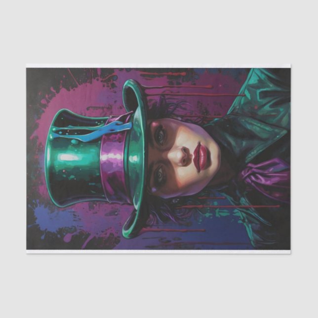 Lady in a Top Hat Surrealismus und Pop Art Decoupa Seidenpapier (Vorderseite)