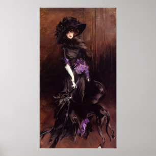 Lady in Black mit einem Greyhound Poster