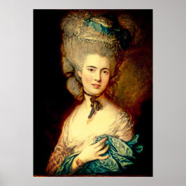 Lady in blau-georgianischer Herzogin Gainsborough Poster