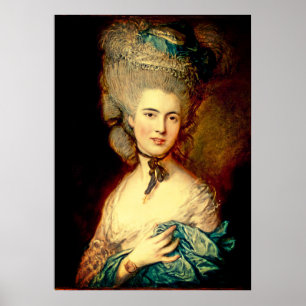 Lady in blau-georgianischer Herzogin Gainsborough Poster
