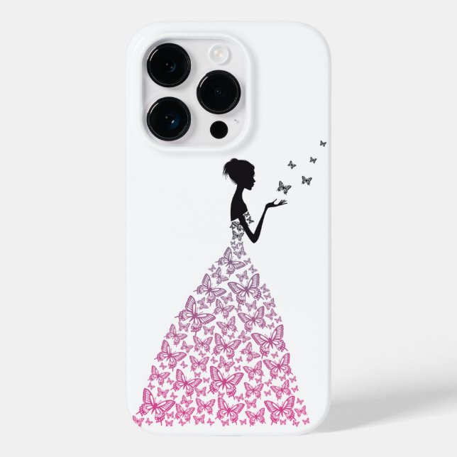 Lady in Butterflies iPhone Case Cover (Rückseite)