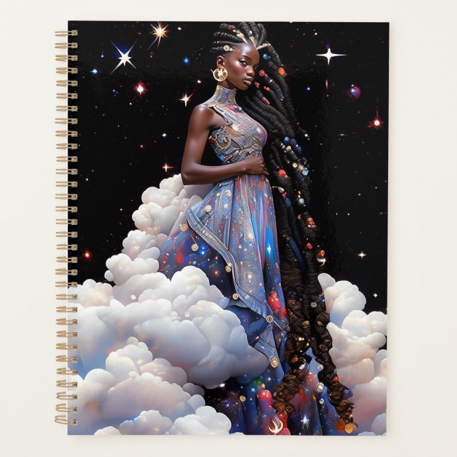 Lady in Clouds African American Art Planer (Vorderseite)