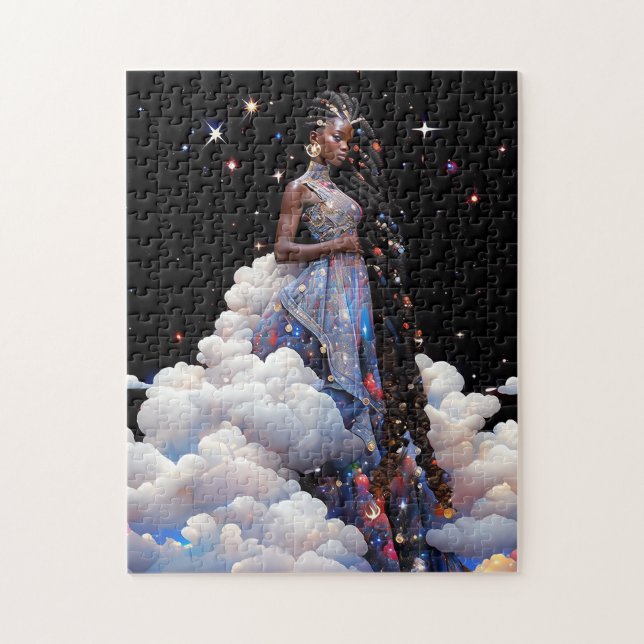 Lady in Clouds African American Art Puzzle (Vertikal)