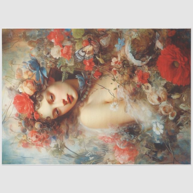 Lady in den Blume Seidenpapier (Vorderseite)