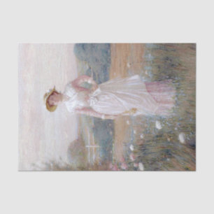 Lady in einem Bereich von Blume von Frederick Diel Seidenpapier