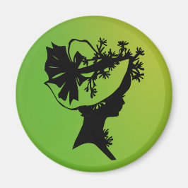 Lady in einem Bonnet 20 Green AH2010 Magnet