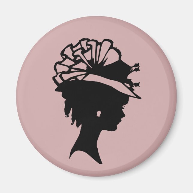 Lady in einem Bonnet 7 Blush Pink AH2010 Magnet (Vorne)