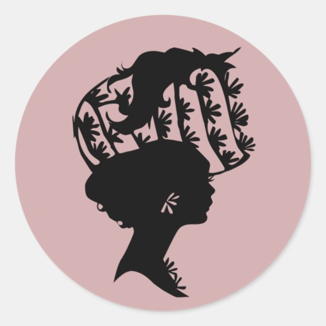 Lady in einem Bonnet 9 Blush Pink AH2010 Runder Aufkleber (Vorderseite)