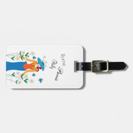 Lady in einem Garden-Gepäckanhänger Gepäckanhänger