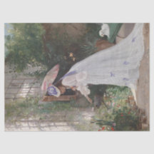 Lady in einem Garten Kümmerte für ihre Blume mit L