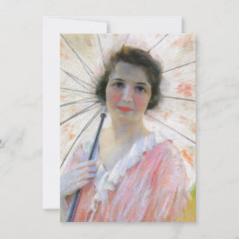 Lady in einem rosa Kleid mit Sonnenschirm (Robert  Karte