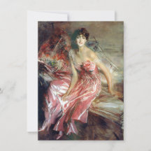 Lady in einem rosa Kleid (von Giovanni Boldini)