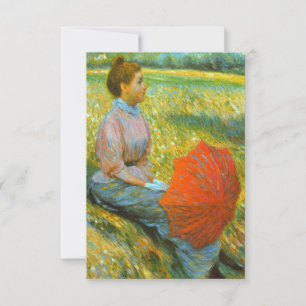 Lady in einer grünen Wiese Karte