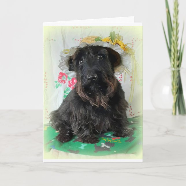 Lady in einer Hat Note Card Dankeskarte (Vorderseite)