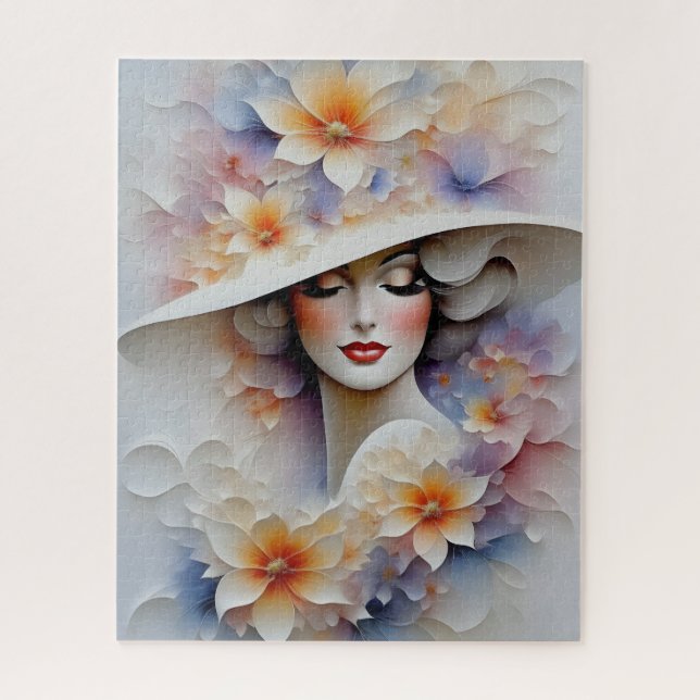 Lady in Floppy-Floral Hat Puzzle (Vertikal)