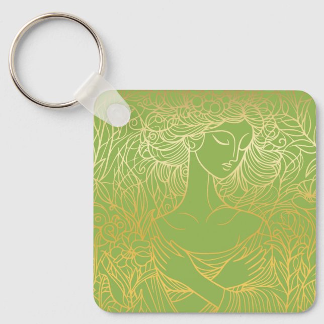 Lady in Gardem Schlüsselanhänger (Vorderseite)