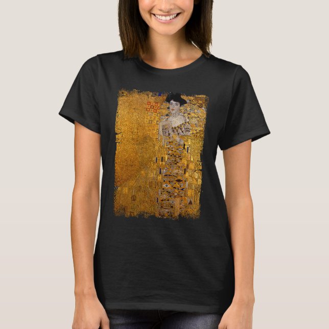 Lady In Gold By Gustav Klimt Famous Painting T-Shirt (Vorderseite)