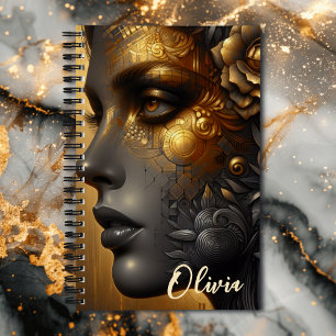 Lady in Gold Ethereal Art Personalisiert Notizbuch