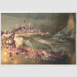 Lady in Green, Portrait & Vibrant Blumenkunst Seidenpapier