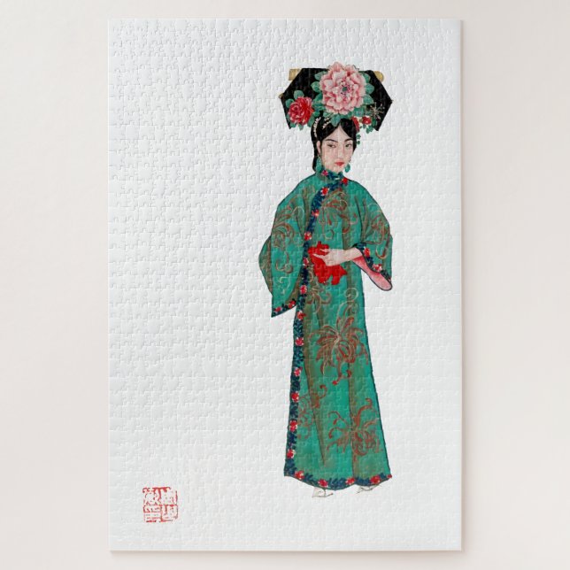 Lady in modernem Manchu-Kostüm Puzzle (Vertikal)