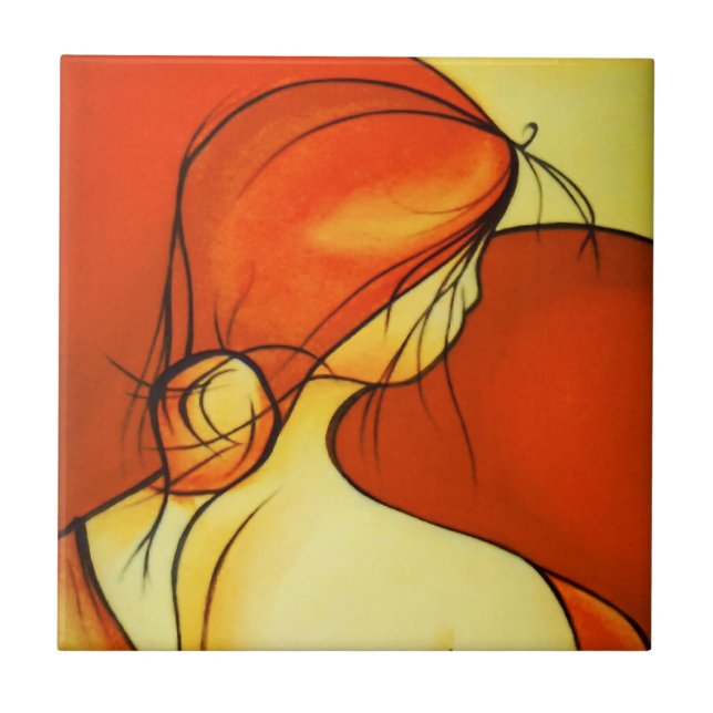 Lady in Orange Fliese (Vorderseite)