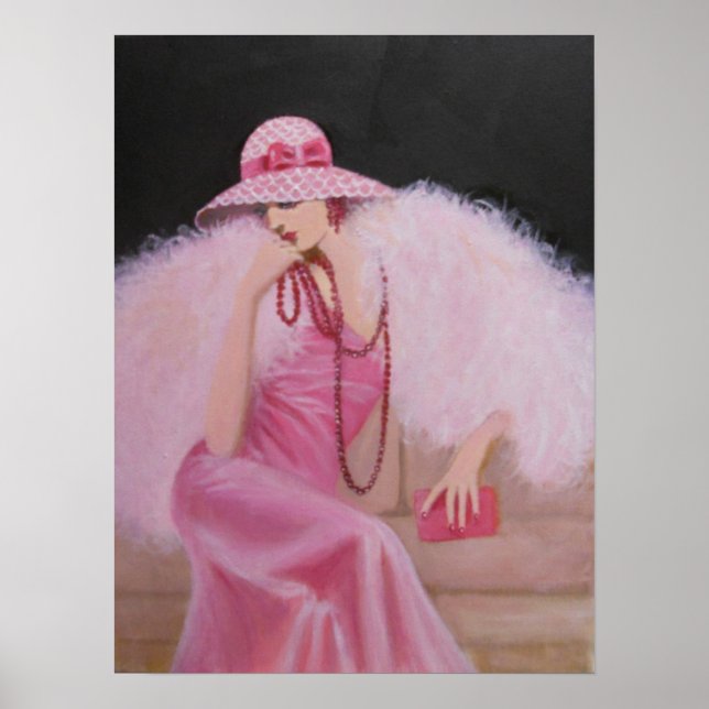 LADY IN PINK, ART DECO POSTER (Vorne)