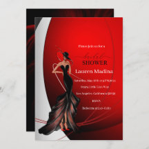 Lady in Red Bridal Dusche Einladung