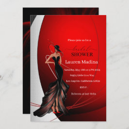 Lady in Red Bridal Dusche Einladung