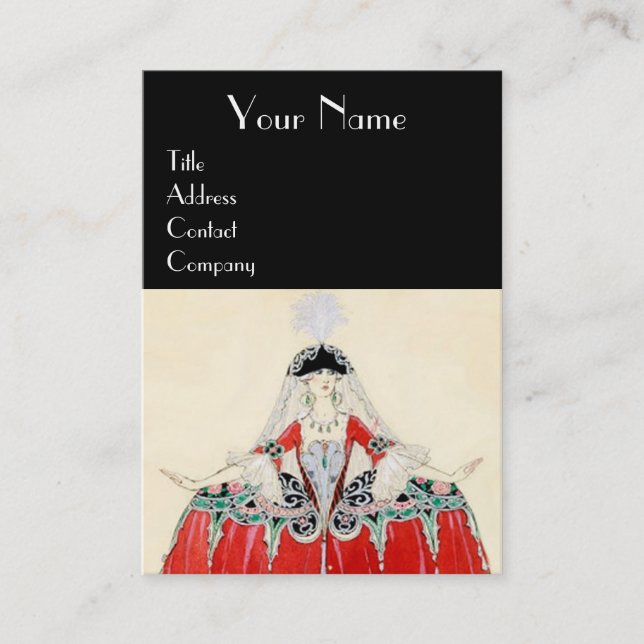 LADY IN RED FASHION COSTUME DESIGNER MAKEUP ARTIST VISITENKARTE (Vorderseite)