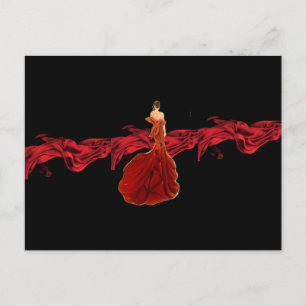 Lady in Red Postcard Postkarte