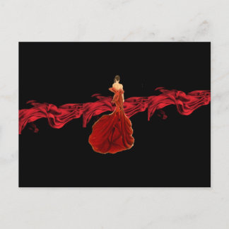 Lady in Red Postcard Postkarte