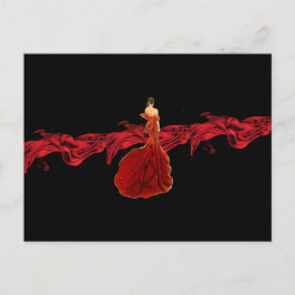 Lady in Red Postcard Postkarte