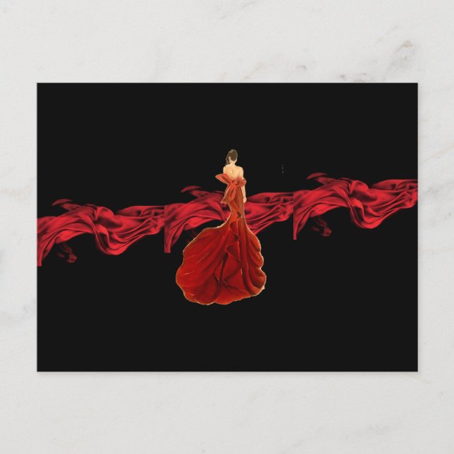 Lady in Red Postcard Postkarte (Vorderseite)