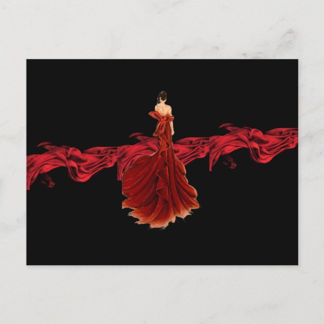 Lady in Red Postkarte (Vorderseite)