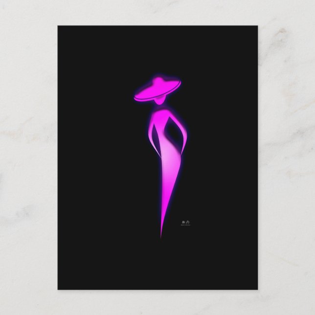 Lady in Rosa Postkarte (Vorderseite)