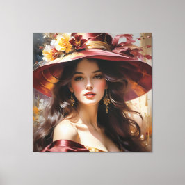 Lady in Rot 1 Leinwanddruck