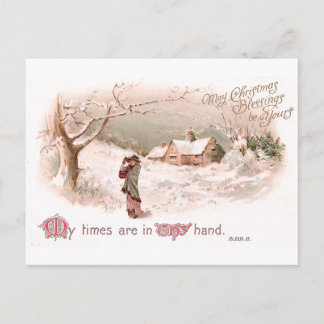 Lady in Snow in Religiöse Weihnachtskarte Feiertagspostkarte