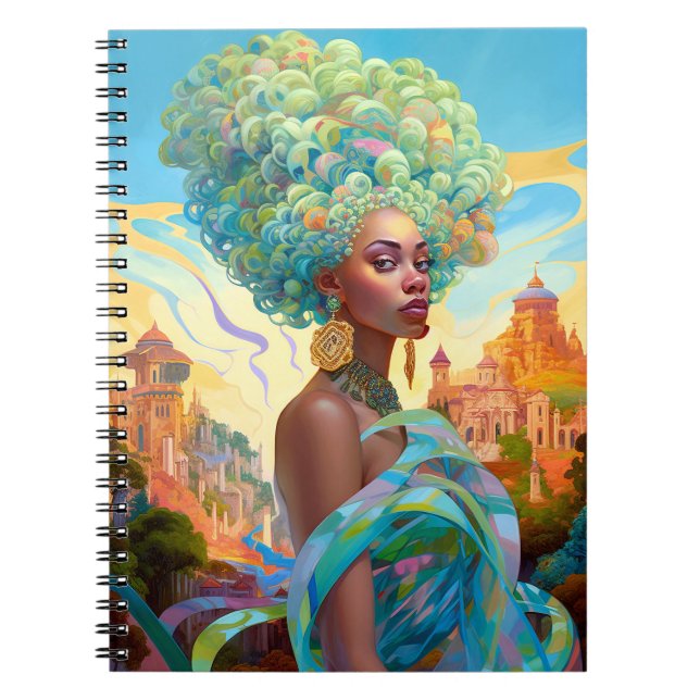 Lady in surreal World African American Art Notizblock (Vorderseite)