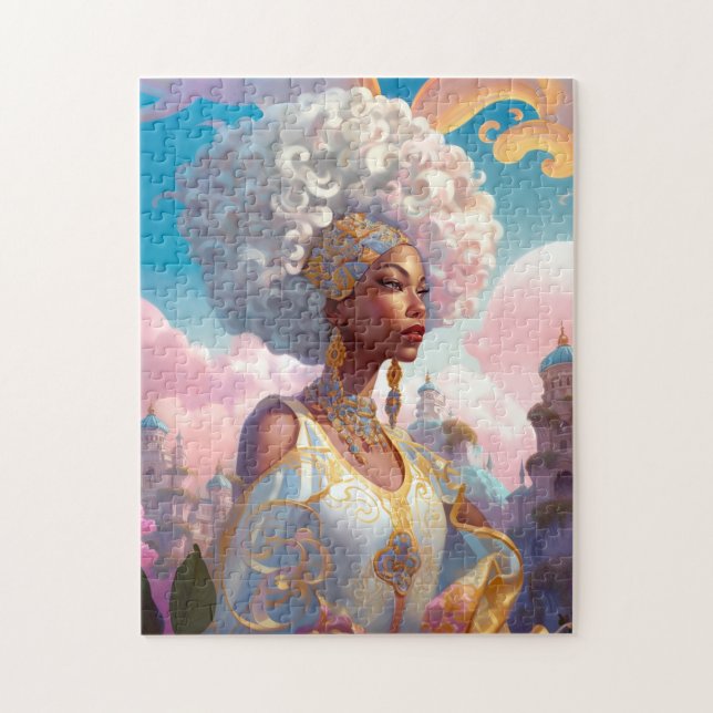 Lady in surreal World African American Art Puzzle (Vertikal)