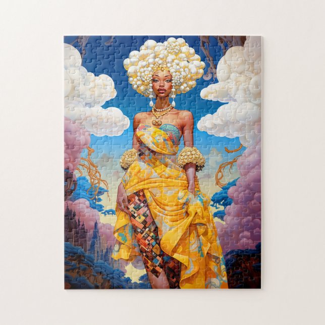Lady in surreal World African American Art Puzzle (Vertikal)