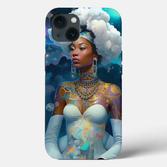 Lady in Surreal World Cosmic American Art Case-Mate iPhone Hülle (Rückseite)