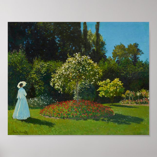 Lady in the Garden 1867 von Claude Monet Poster (Vorne)